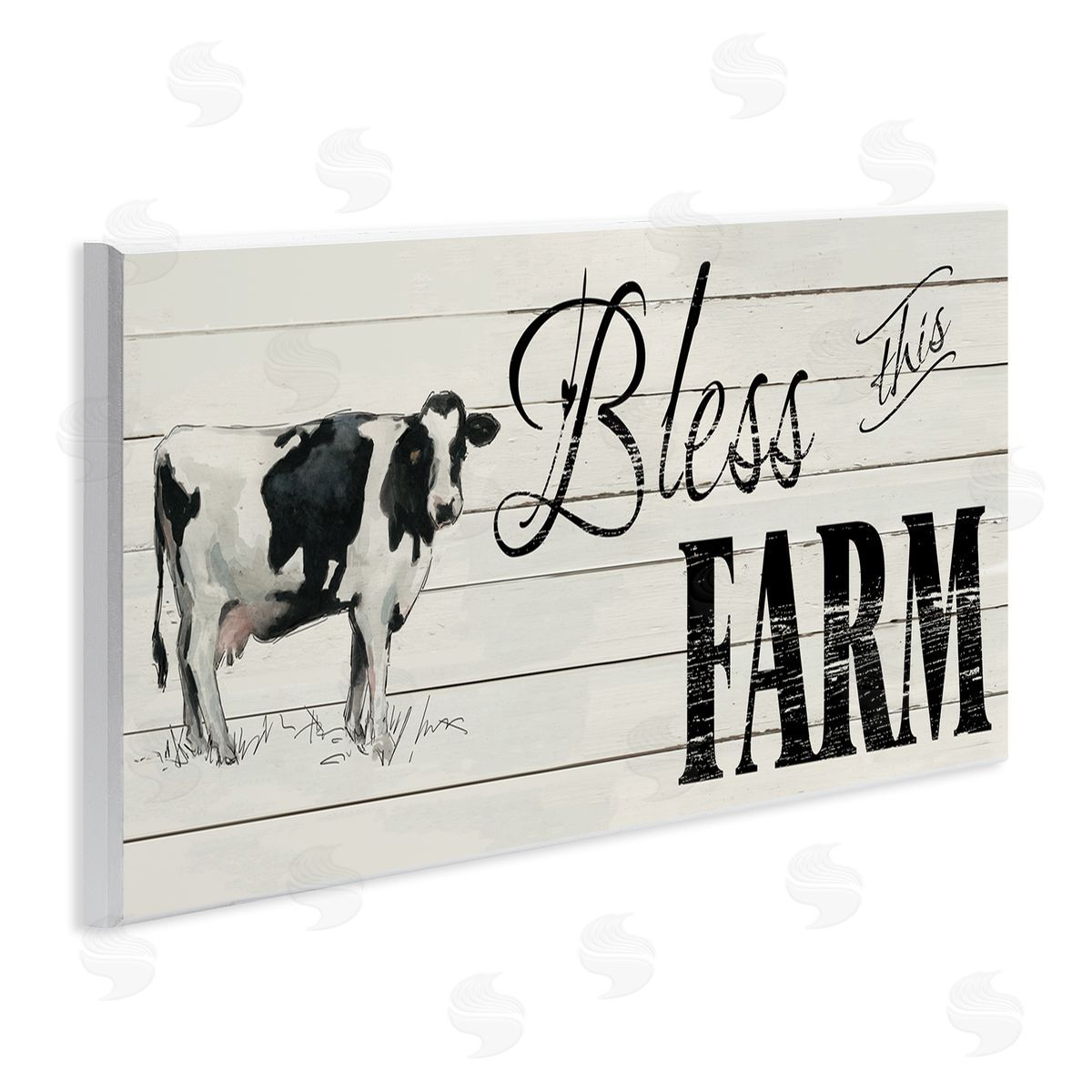 Carol Robinson Bless This Farm Sentiment Traditional Dairy Cow