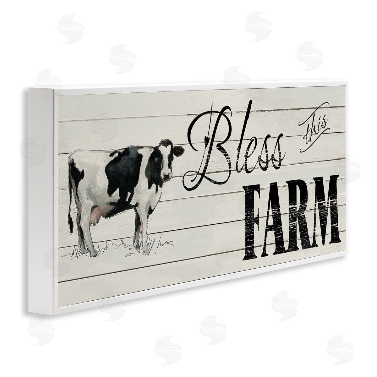 Carol Robinson Bless This Farm Sentiment Traditional Dairy Cow