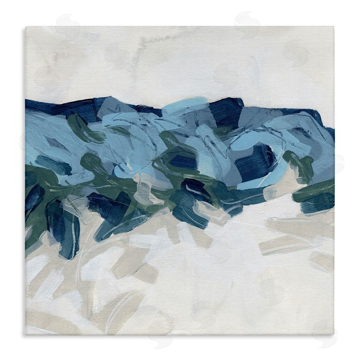June Erica Vess Lively Coastal Tide Abstraction Chaotic Wave Shapes Stretched Canvas Wall Art Print