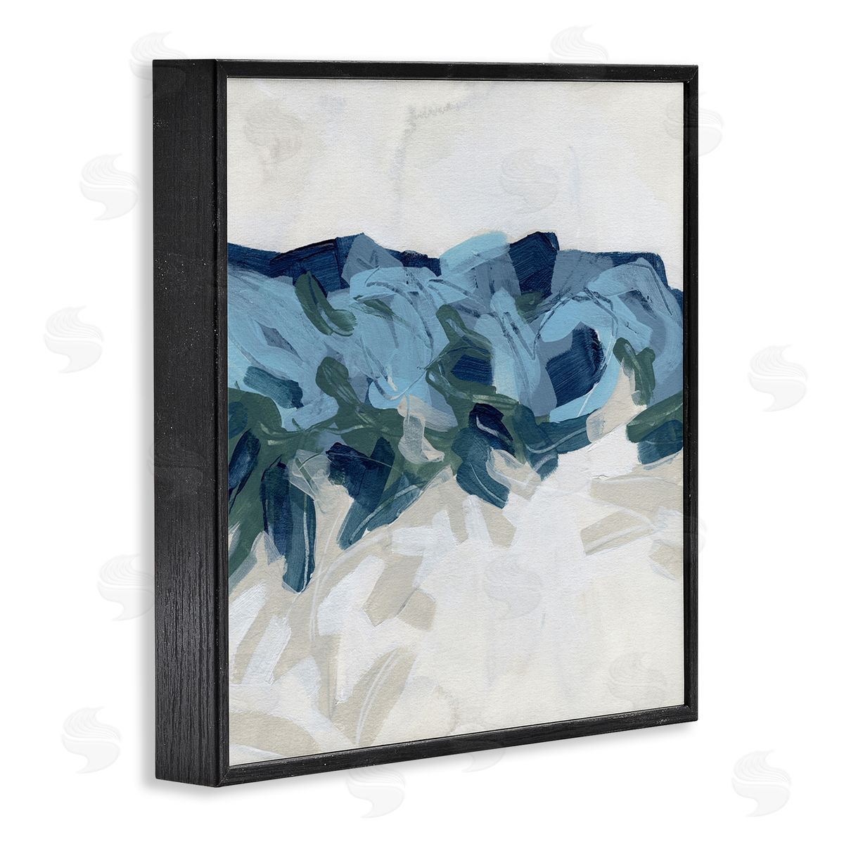 June Erica Vess Lively Coastal Tide Abstraction Chaotic Wave Shapes Black Framed Glicee Wall Art Print