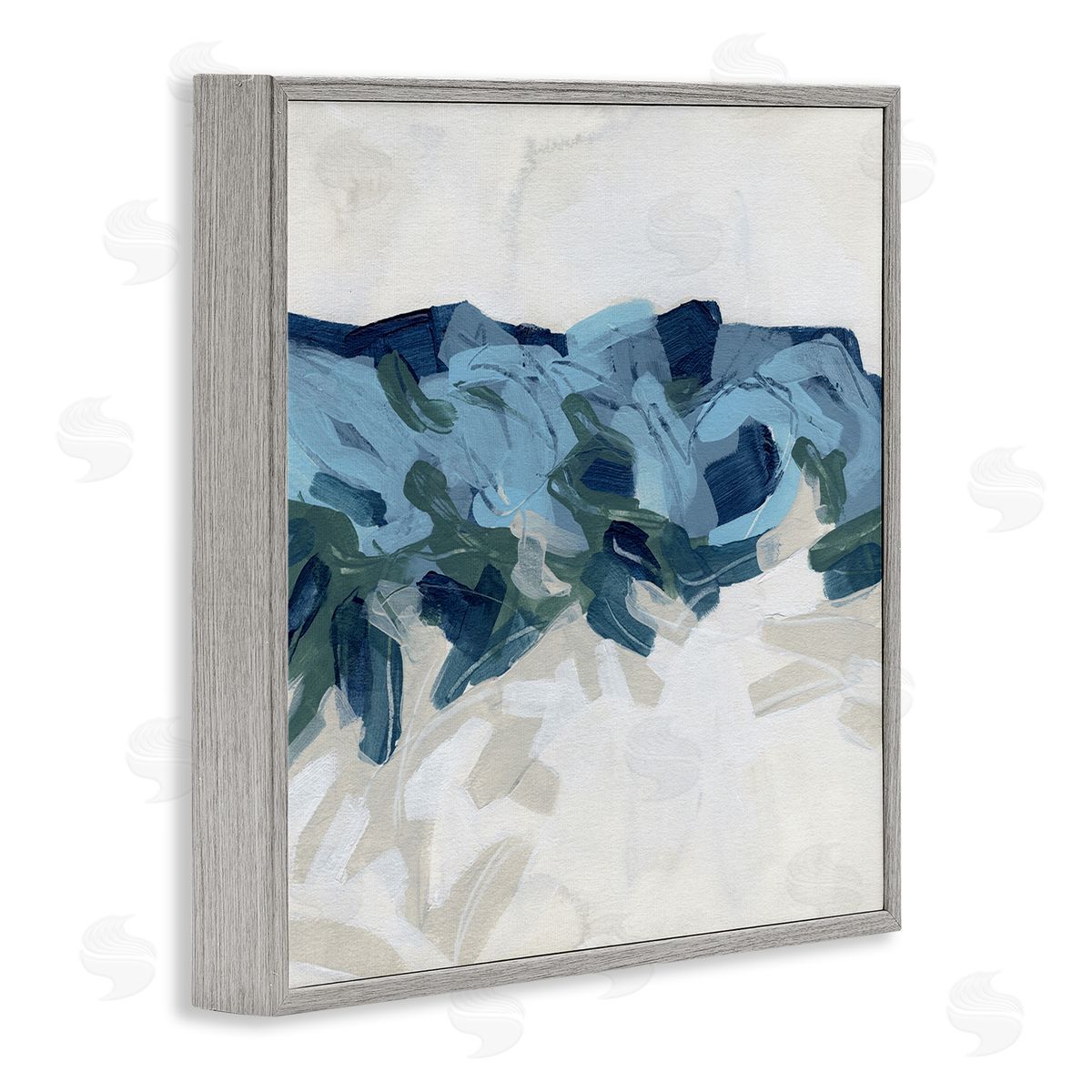 June Erica Vess Lively Coastal Tide Abstraction Chaotic Wave Shapes Gray Framed Glicee Wall Art Print