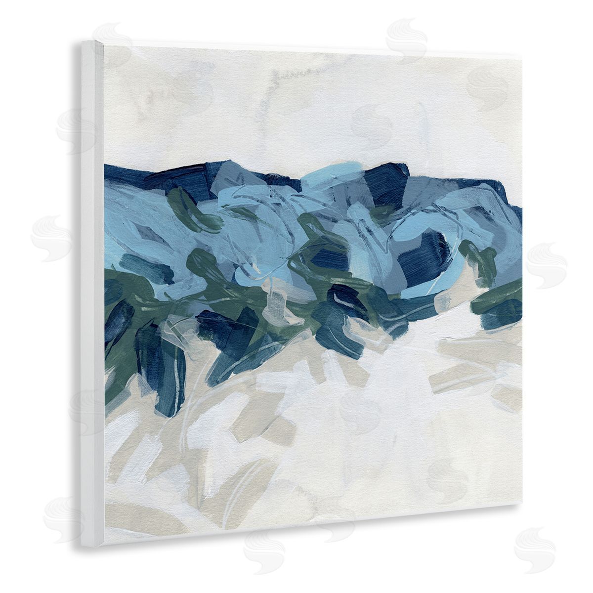 June Erica Vess Lively Coastal Tide Abstraction Chaotic Wave Shapes Wooden Wall Plaque Art Print