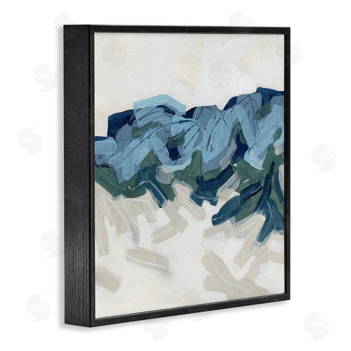 June Erica Vess Busy Beach Tide Wave Abstraction Blue Movement Black Framed Glicee Wall Art Print
