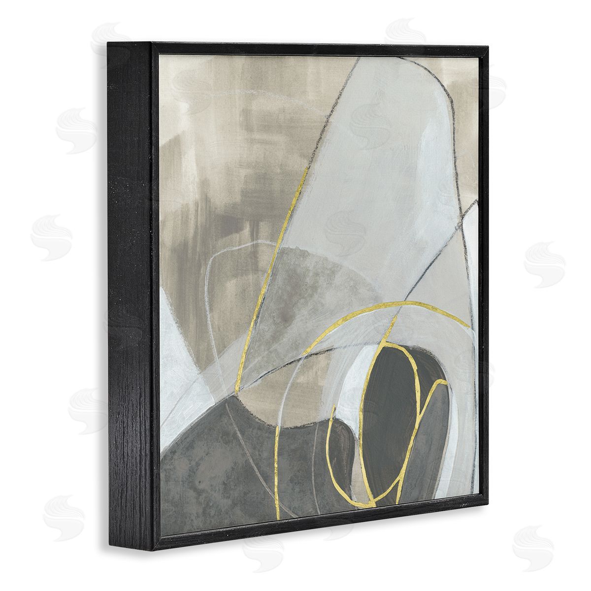June Erica Vess Busy Rocky Landscape Abstraction Organic Circular Shapes Black Framed Glicee Wall Art Print