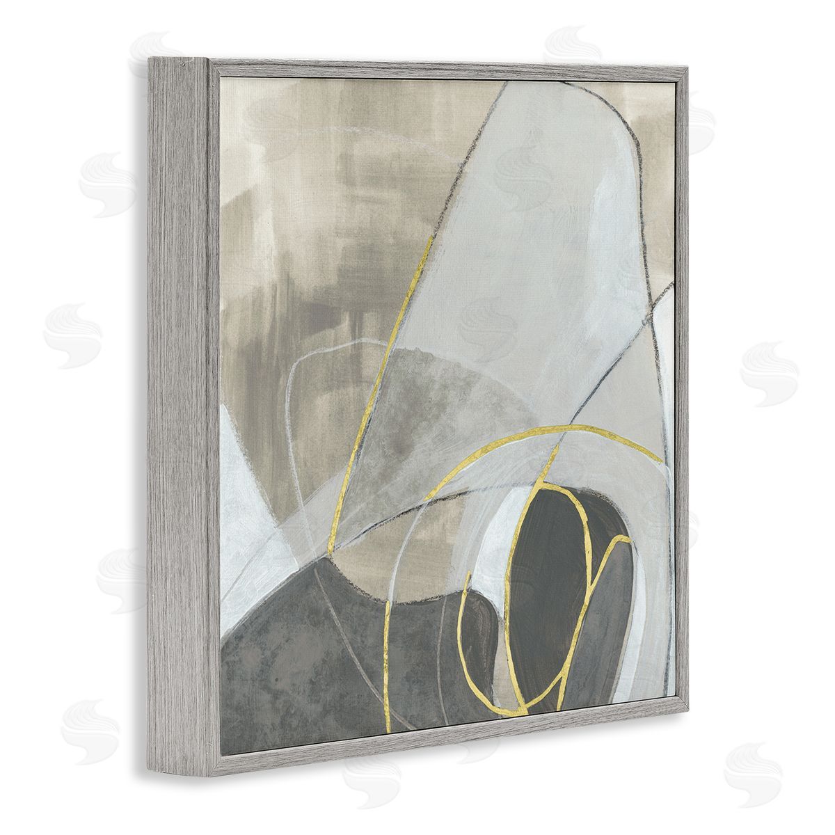 June Erica Vess Busy Rocky Landscape Abstraction Organic Circular Shapes Gray Framed Glicee Wall Art Print