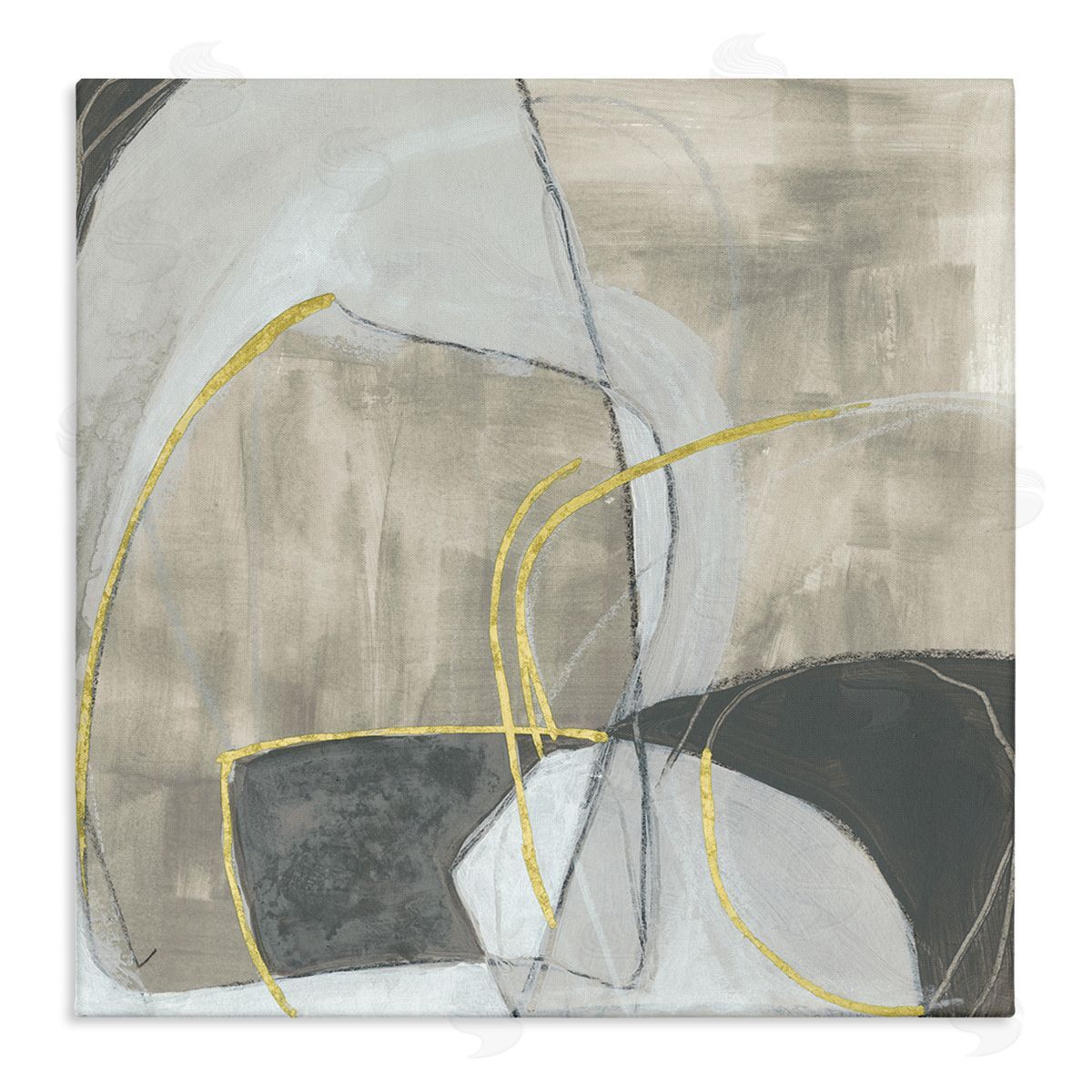 June Erica Vess Abstract Stone Arrangement Organic Round Circular Shapes Stretched Canvas Wall Art Print