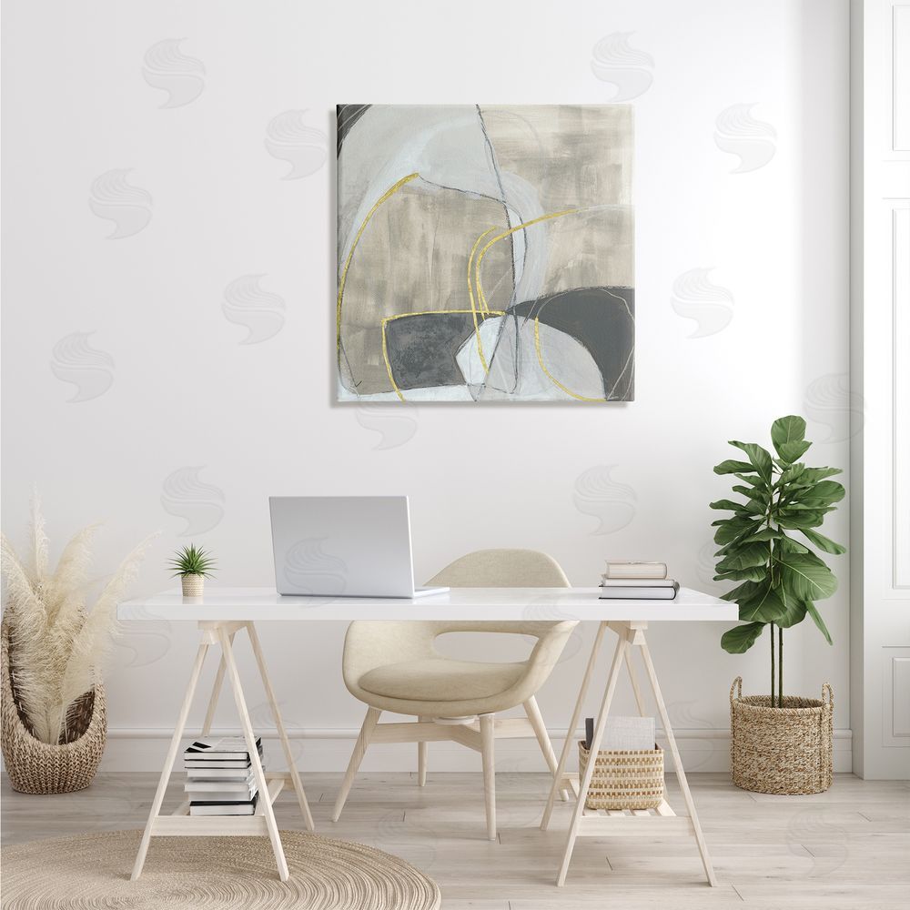 June Erica Vess Abstract Stone Arrangement Organic Round Circular Shapes Canvas Wall Art in Room