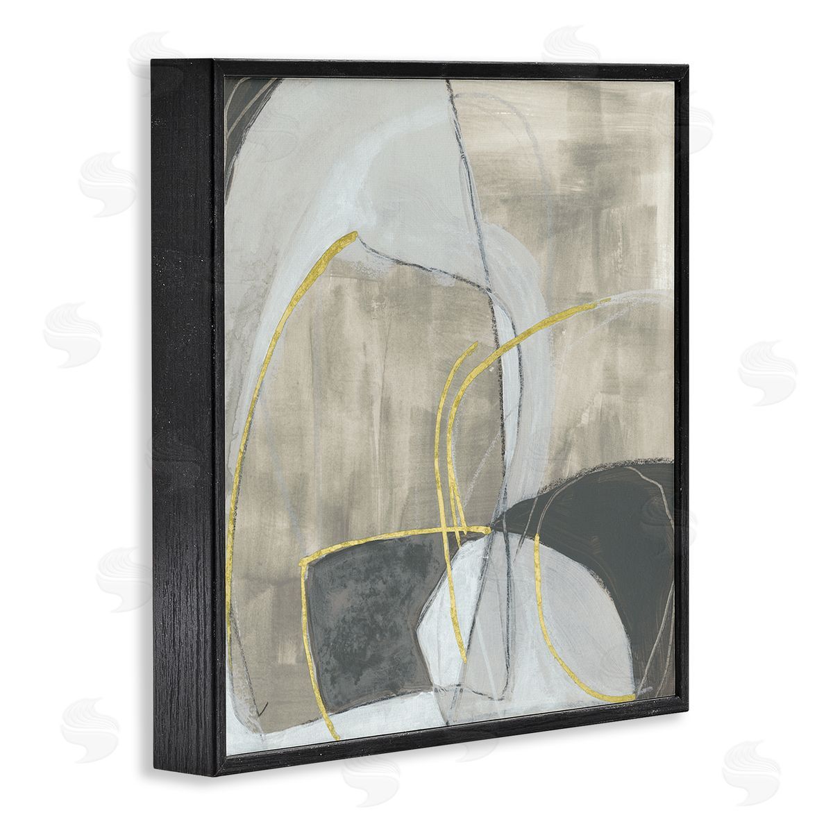 June Erica Vess Abstract Stone Arrangement Organic Round Circular Shapes Black Framed Glicee Wall Art Print