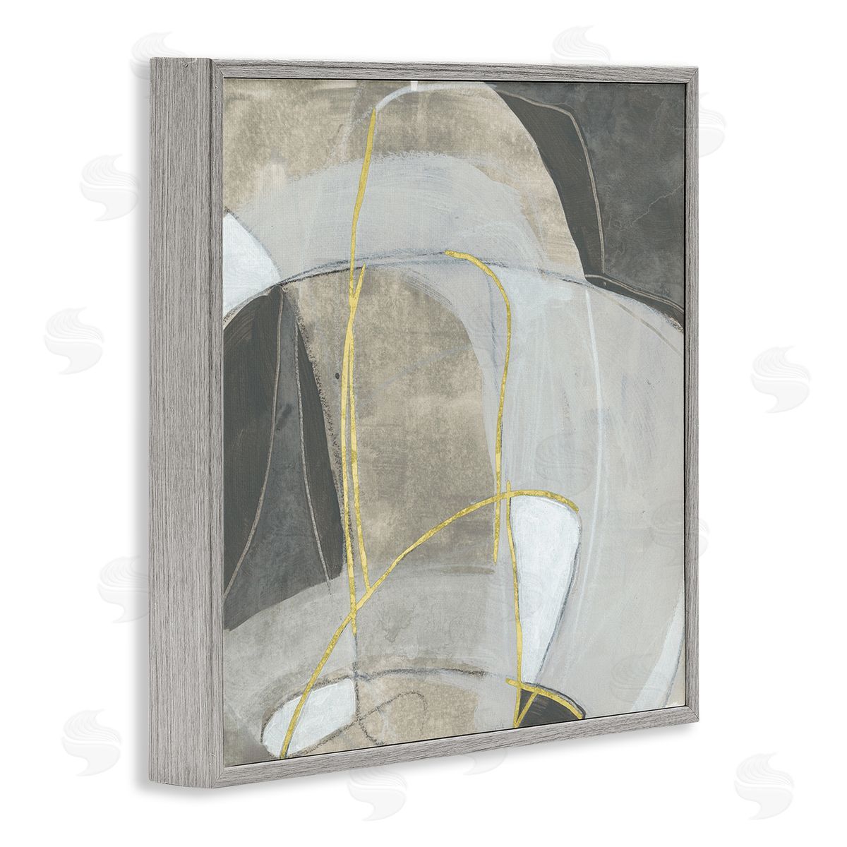 June Erica Vess Rocky Landscape Abstraction Neutral Tone Circular Shapes Gray Framed Glicee Wall Art Print