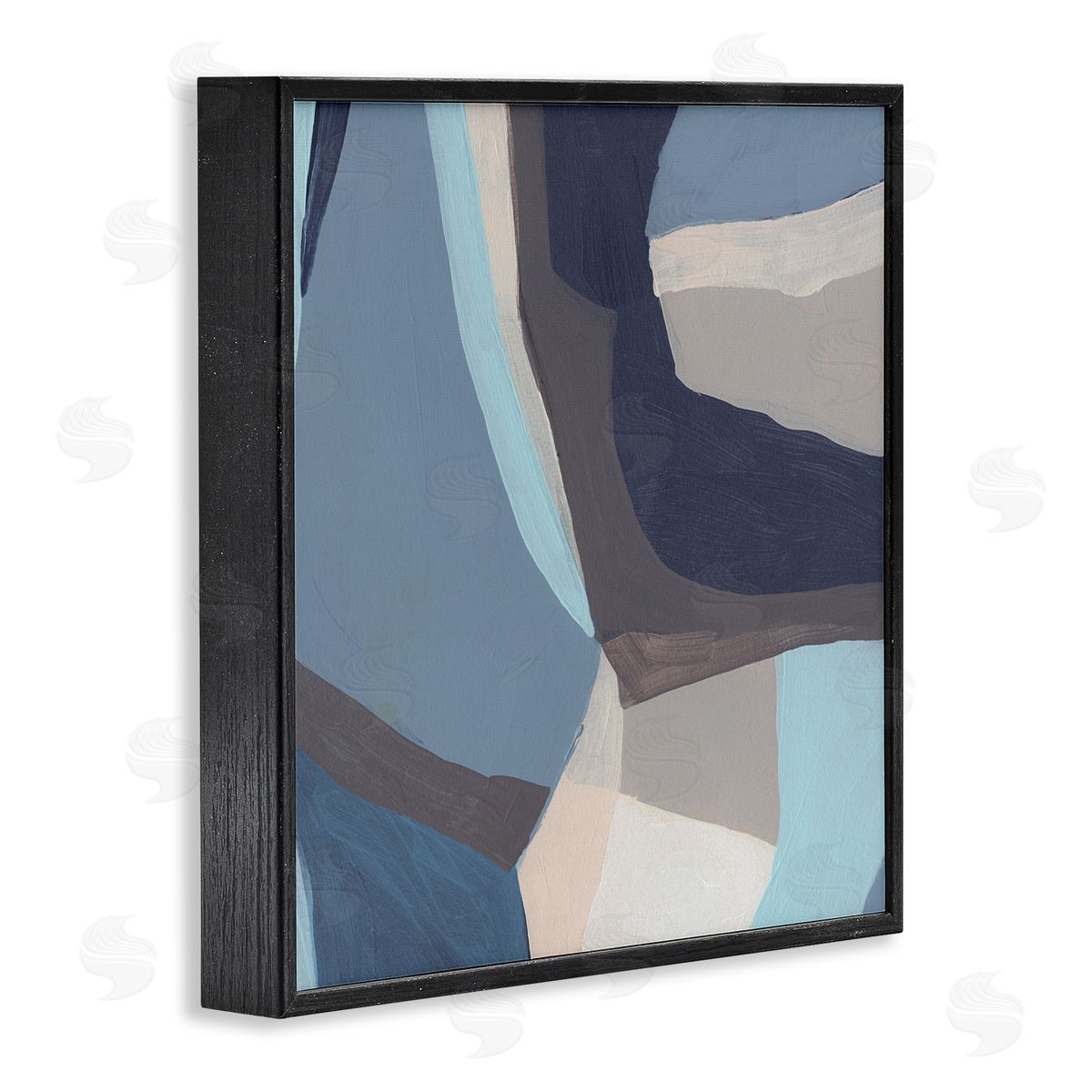June Erica Vess Arrangement of Coastal Shapes Geometric Abstraction Blue Grey Black Framed Glicee Wall Art Print