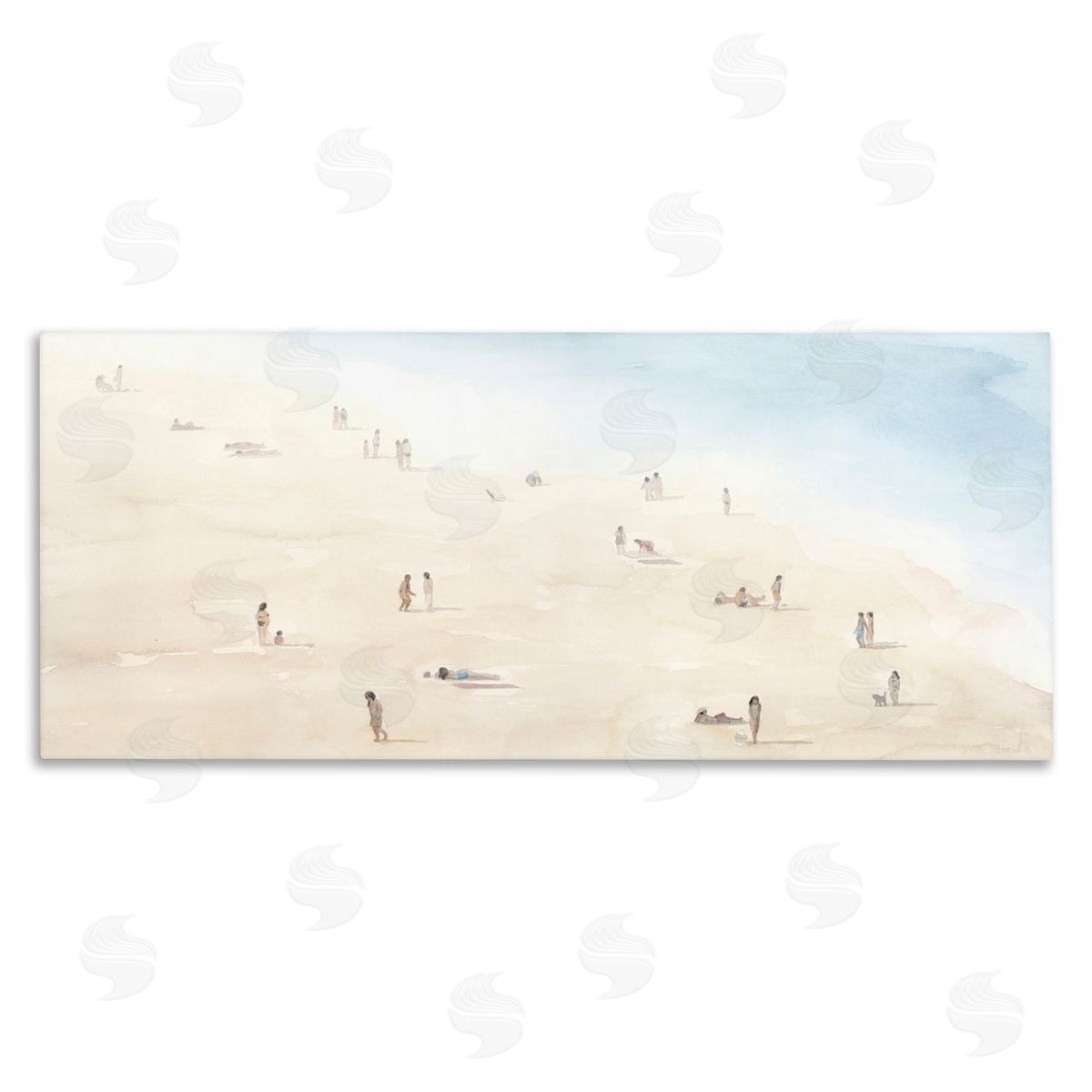 Grace Popp Beach Goers Relaxing by Coast Nautical Landscape