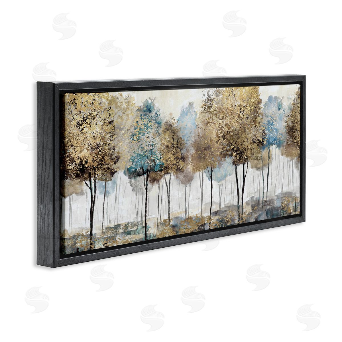 Rustic Country Orchard Landscape Black Floating Frame Canvas Wall Art, Home Decor by Nan