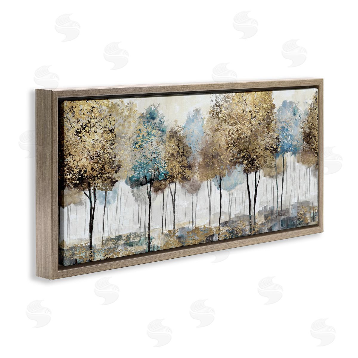 Rustic Country Orchard Landscape Brown Floating Frame Canvas Wall Art, Home Decor by Nan