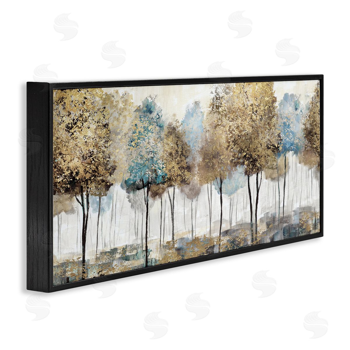 Rustic Country Orchard Landscape Black Frame Print Wall Art, Home Decor by Nan