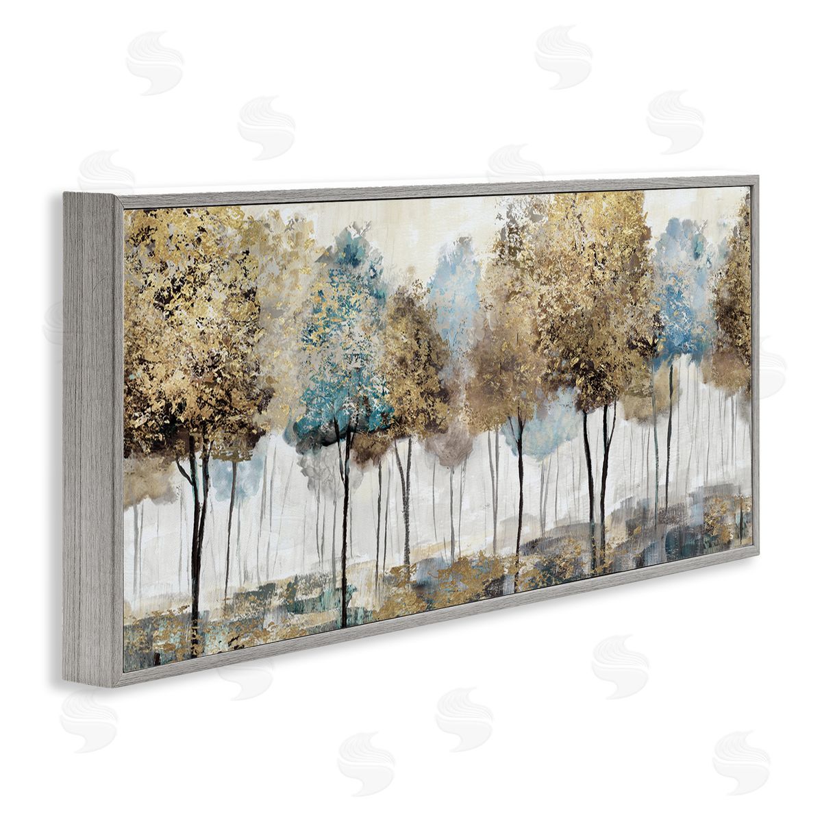 Rustic Country Orchard Landscape Grey Frame Print Wall Art, Home Decor by Nan