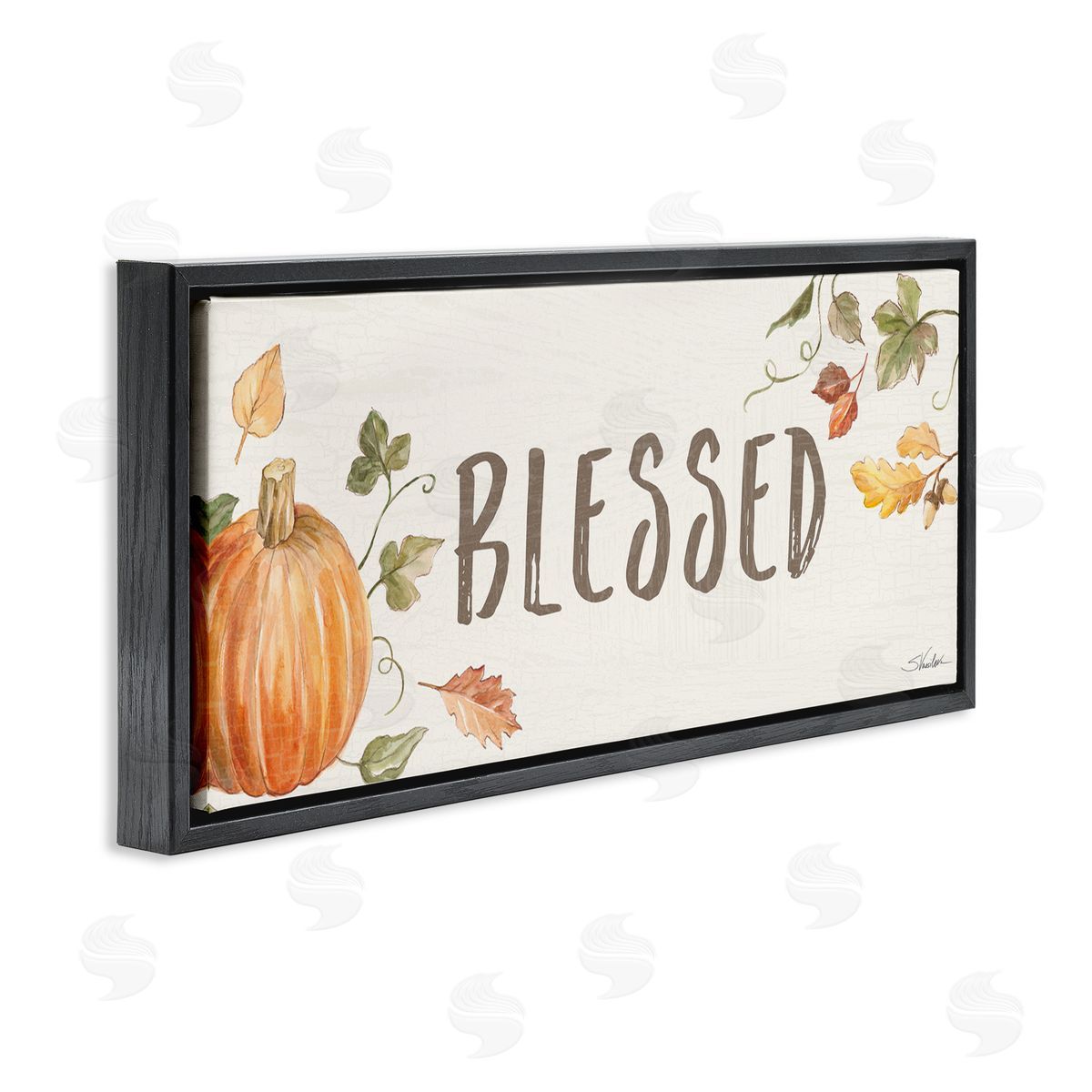 Silvia Vassileva Blessed Sentiment Orange Farm Pumpkin Fall Leaves