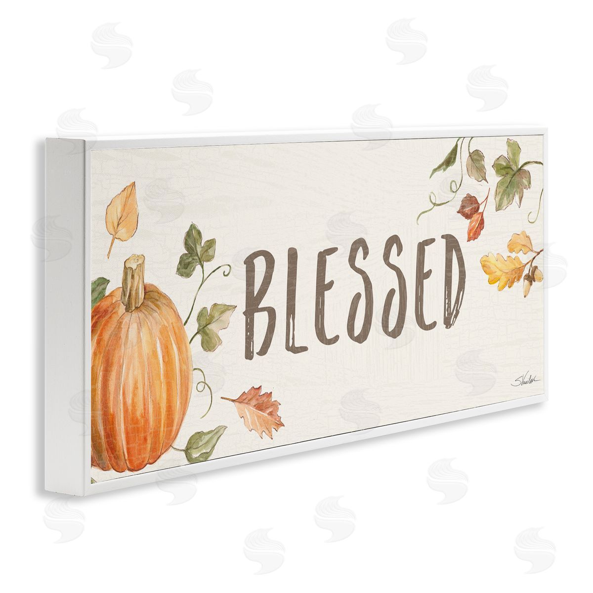 Silvia Vassileva Blessed Sentiment Orange Farm Pumpkin Fall Leaves