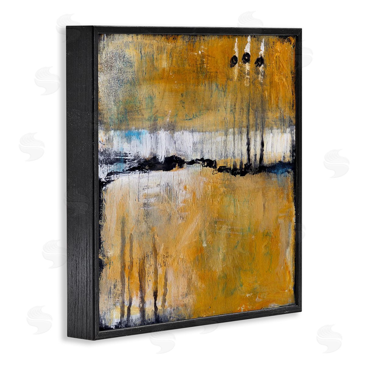 Judi Bagnato Urban Yellow Black Paint Abstraction Industrial Shapes Black Framed Glicee Wall Art Print