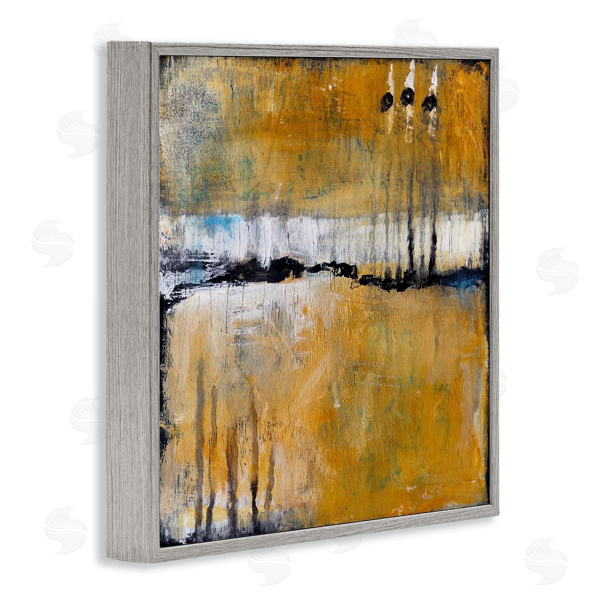 Judi Bagnato Urban Yellow Black Paint Abstraction Industrial Shapes Gray Framed Glicee Wall Art Print