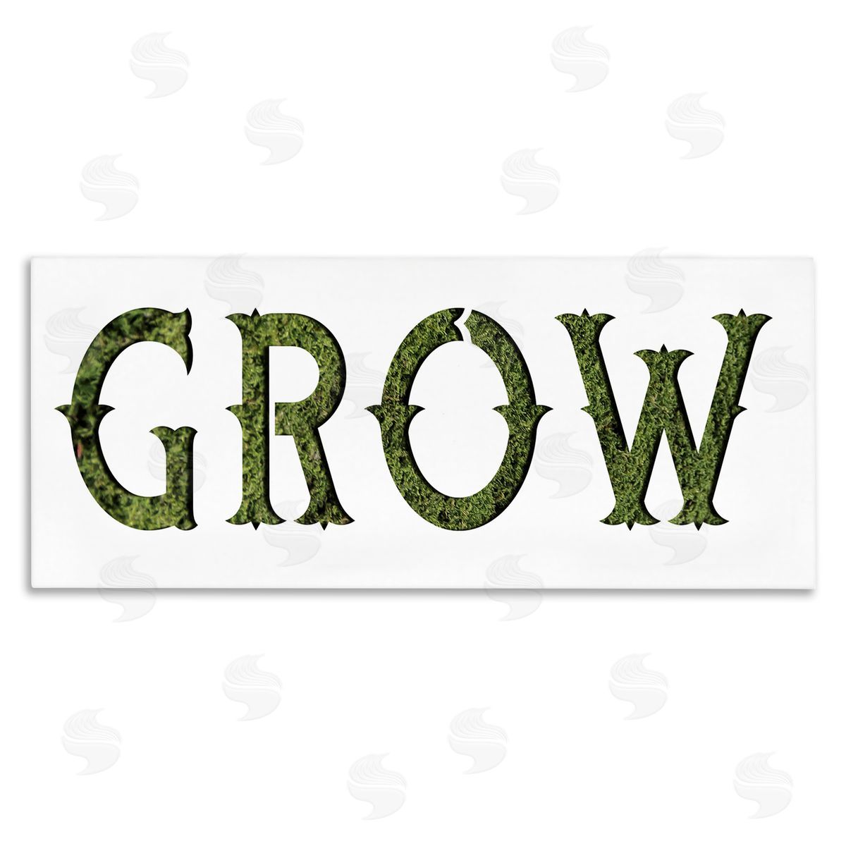 Stupell Studio Grow Phrase Minimal Text over Grass Pattern