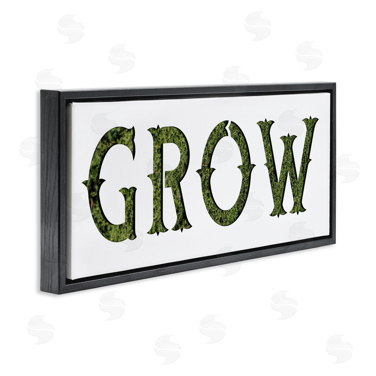 Stupell Studio Grow Phrase Minimal Text over Grass Pattern