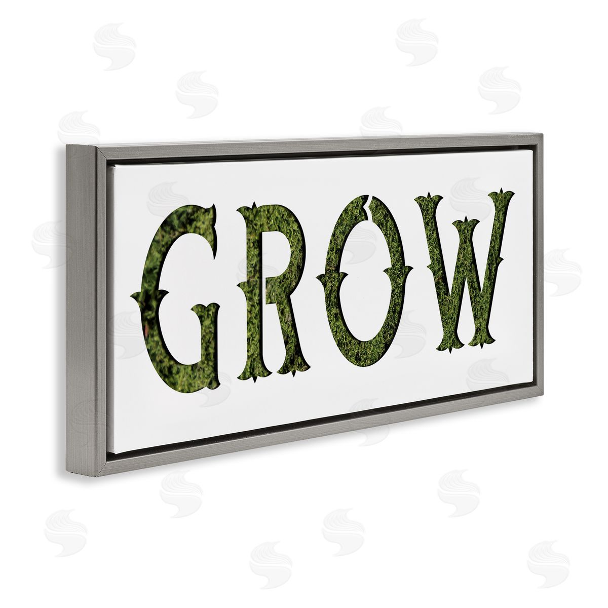 Stupell Studio Grow Phrase Minimal Text over Grass Pattern