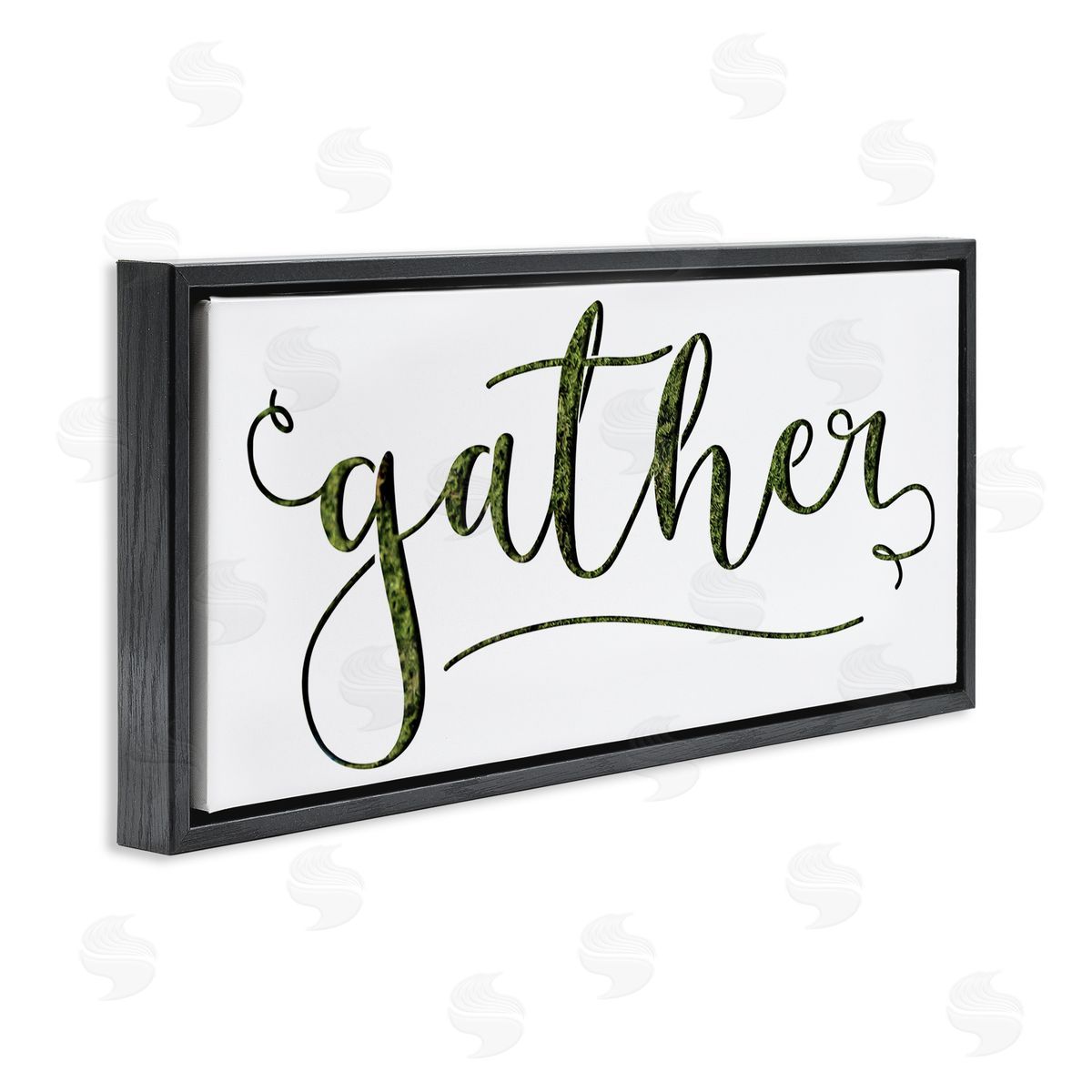 Stupell Studio Gather Sentiment Green Grass Pattern Script Typography