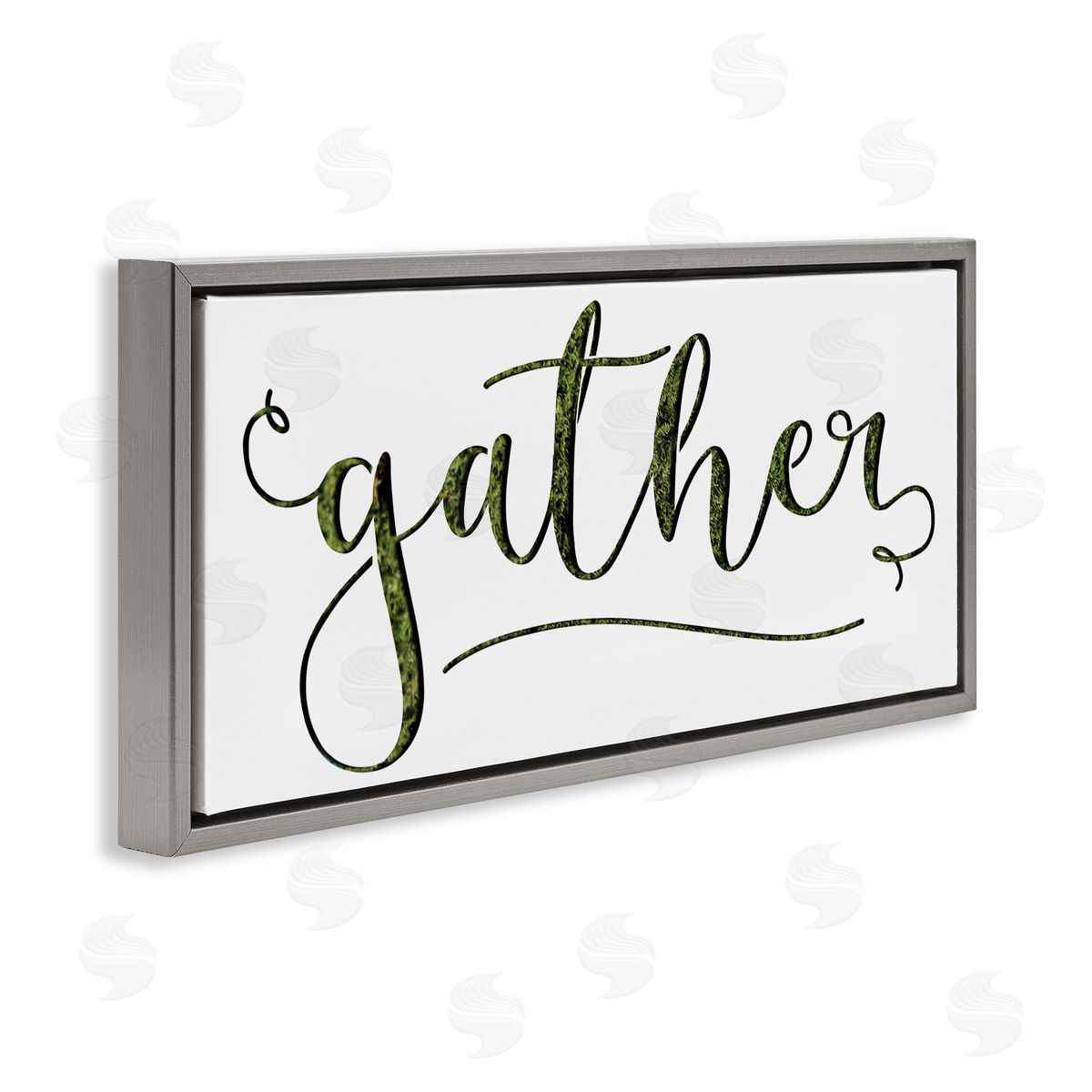 Stupell Studio Gather Sentiment Green Grass Pattern Script Typography