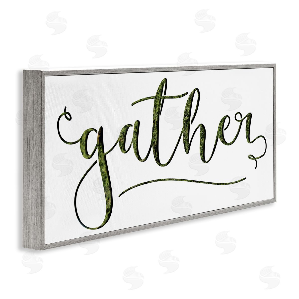 Stupell Studio Gather Sentiment Green Grass Pattern Script Typography