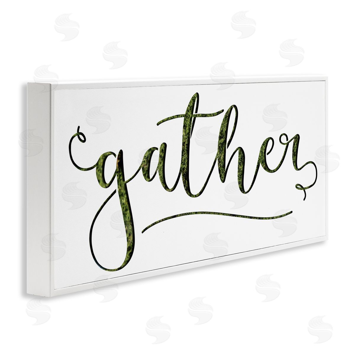 Stupell Studio Gather Sentiment Green Grass Pattern Script Typography