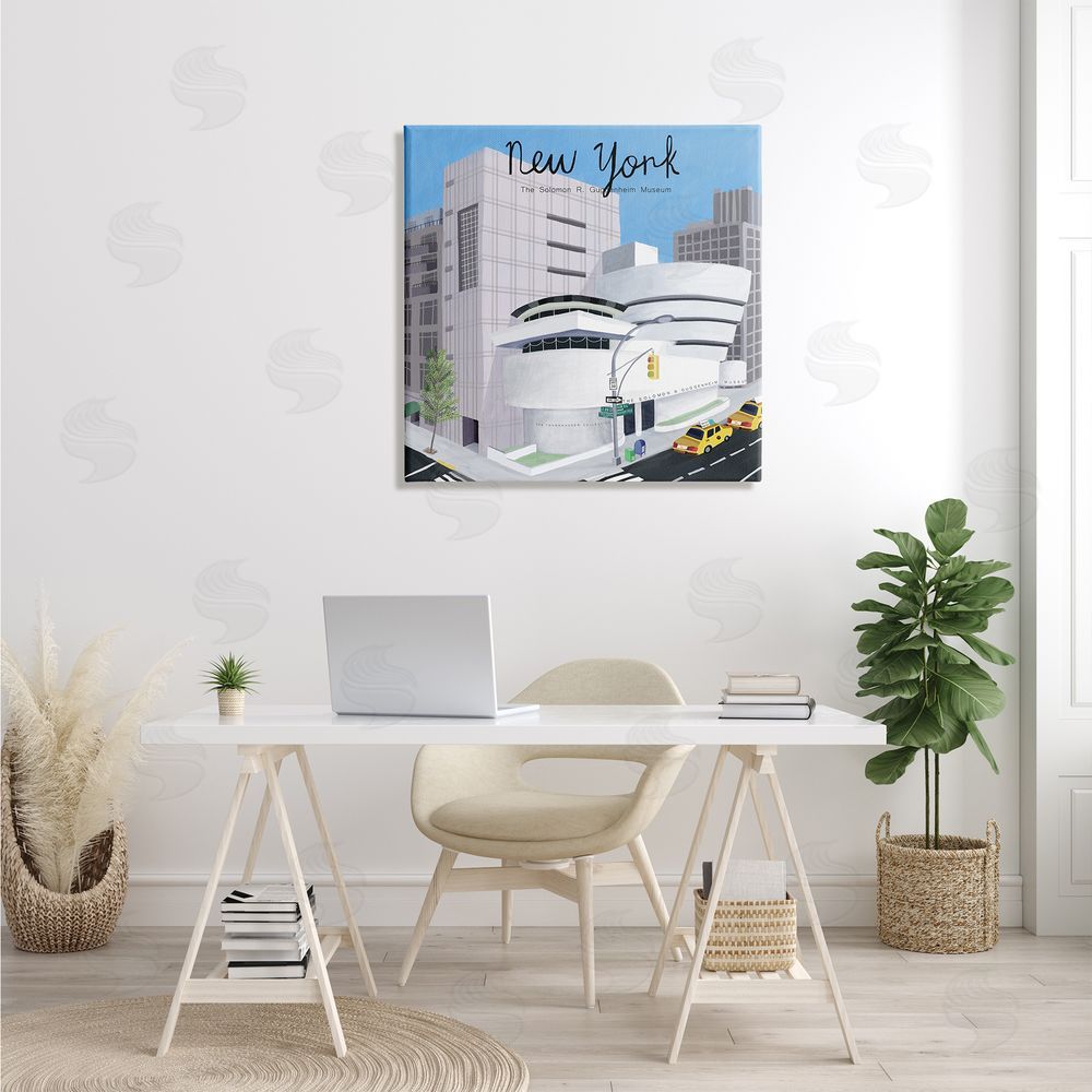 Carla Daly New York Famous Museum Landmark Modern Architecture Canvas Wall Art in Room