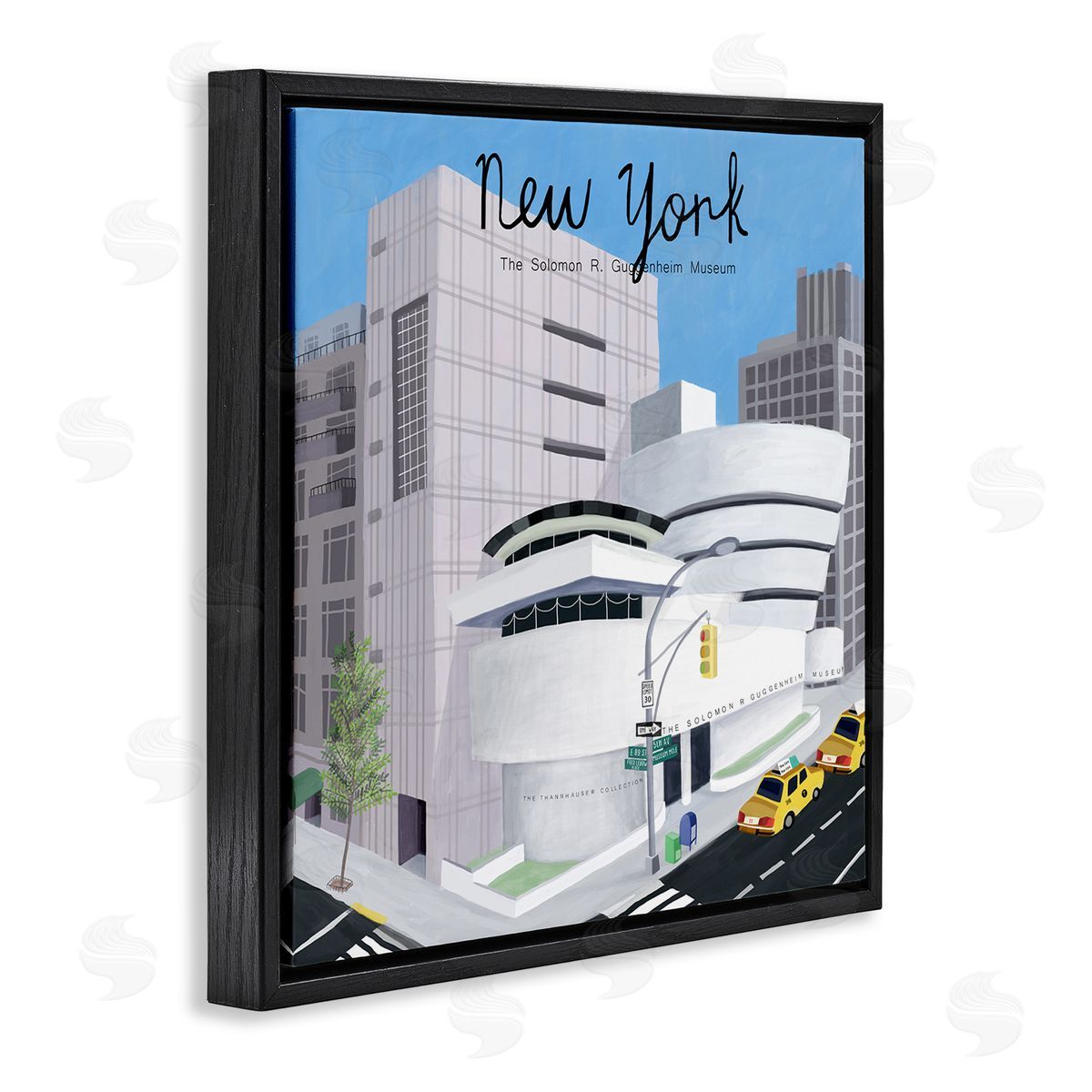 Carla Daly New York Famous Museum Landmark Modern Architecture Black Floating Frame Canvas Wall Art Print