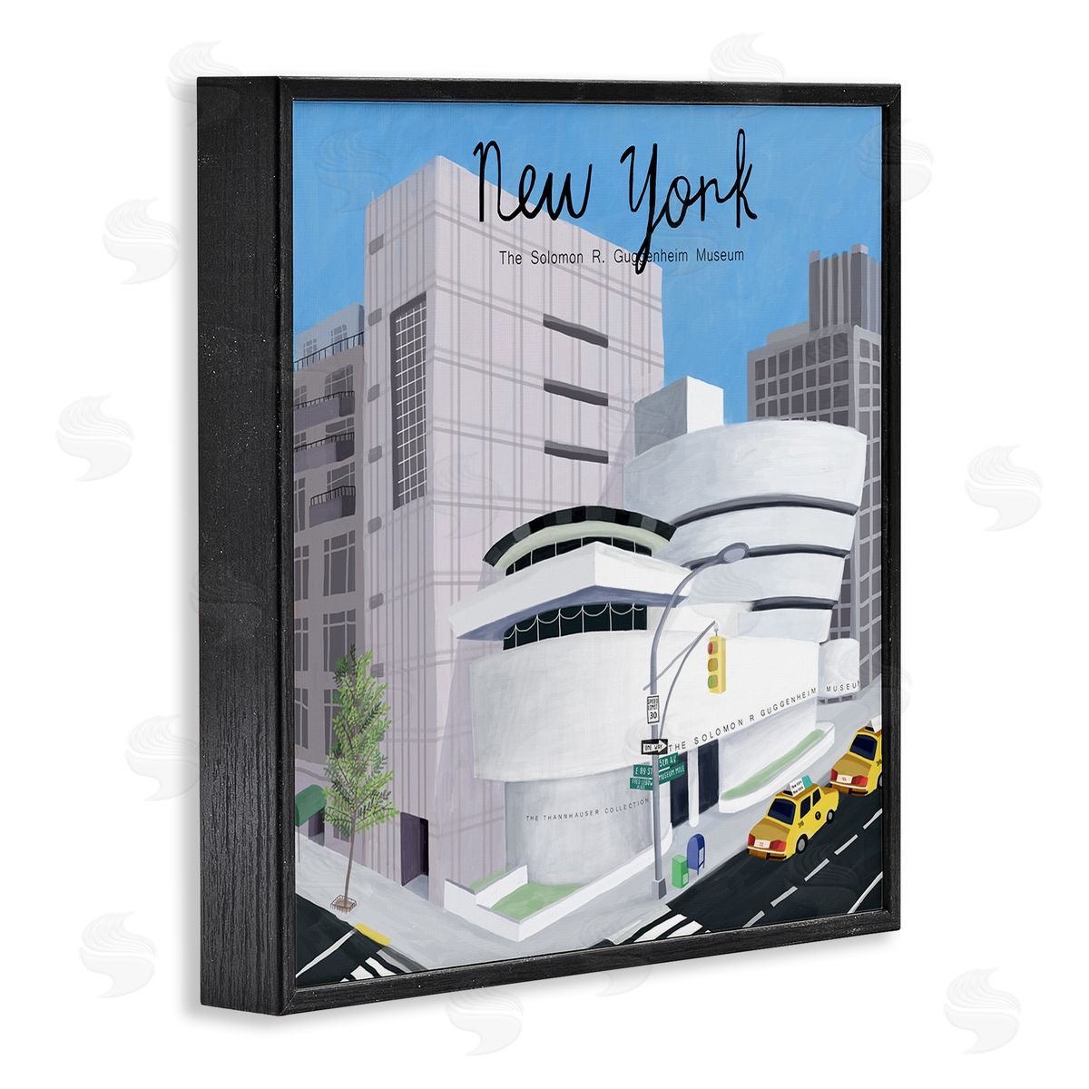 Carla Daly New York Famous Museum Landmark Modern Architecture Black Framed Glicee Wall Art Print