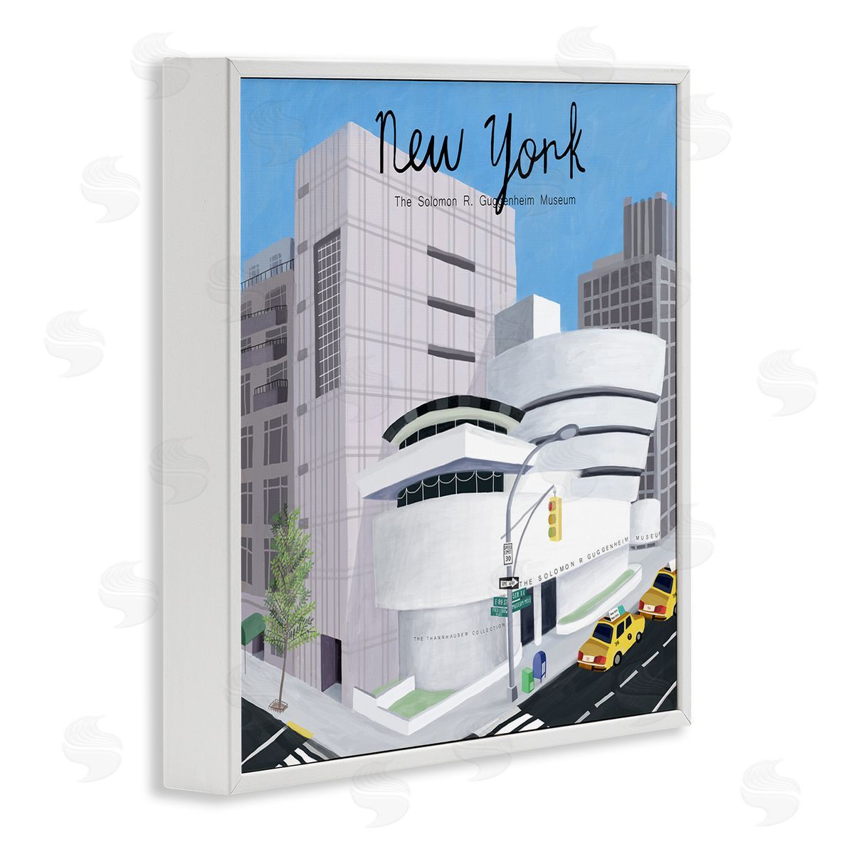 Carla Daly New York Famous Museum Landmark Modern Architecture White Framed Glicee Wall Art Print