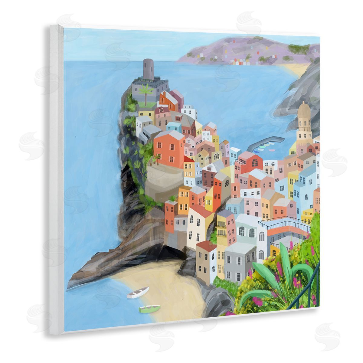 Carla Daly Cinque Terre Coastal City Architecture Italian Landmark Wooden Wall Plaque Art Print