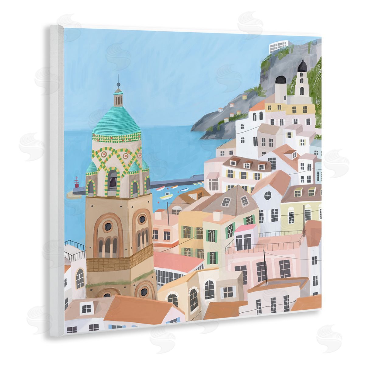 Carla Daly Amalfi Traditional Italian Architecture Coastal Cliffside Cityscape Wooden Wall Plaque Art Print