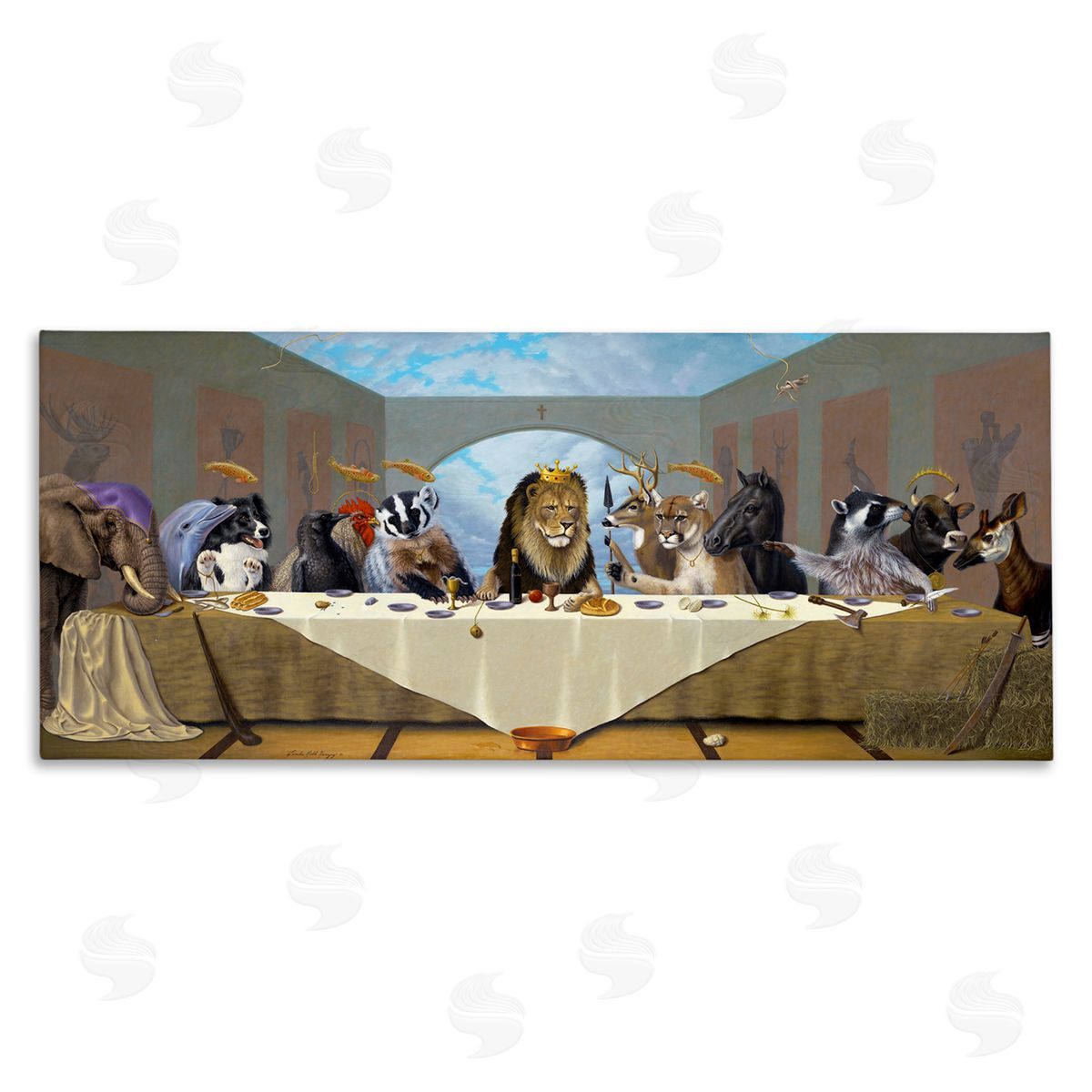 Linda Ridd Herzon Last Supper Safari Animal Version King Lion