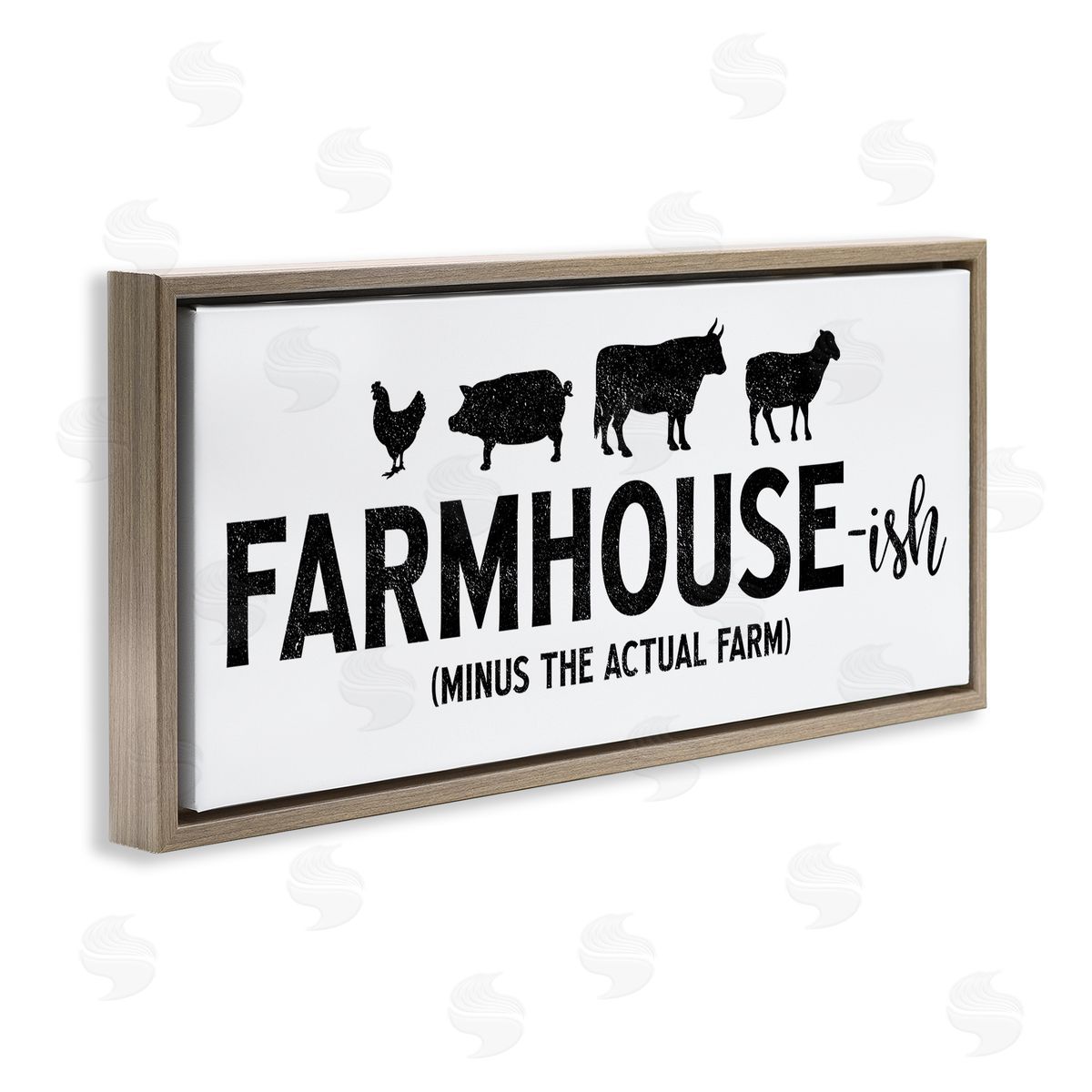 Farmhouse-ish Funny Country Phrase Brown Floating Frame Canvas Wall Art, Home Decor by JJ Design House LLC