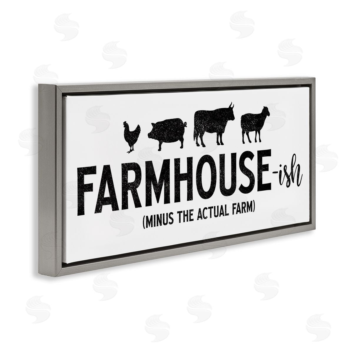 Farmhouse-ish Funny Country Phrase Grey Floating Frame Canvas Wall Art, Home Decor by JJ Design House LLC