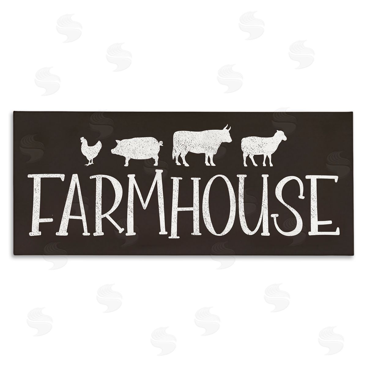 JJ Design House LLC Farmhouse Animals Sign Black White Pig Cow Chicken