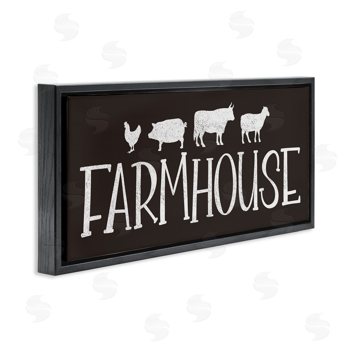 JJ Design House LLC Farmhouse Animals Sign Black White Pig Cow Chicken