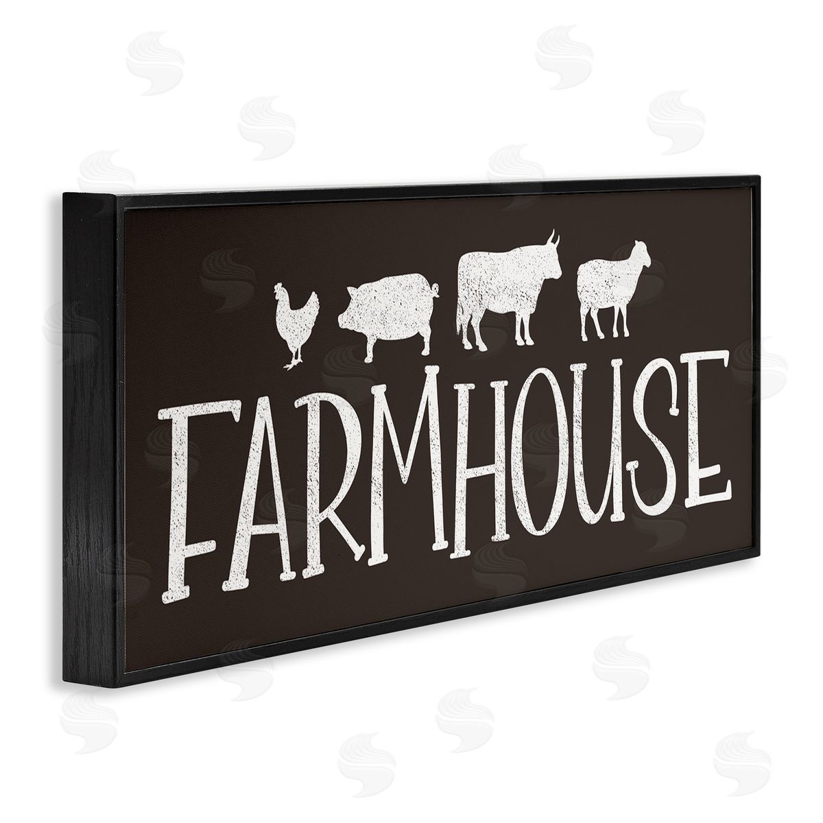 JJ Design House LLC Farmhouse Animals Sign Black White Pig Cow Chicken