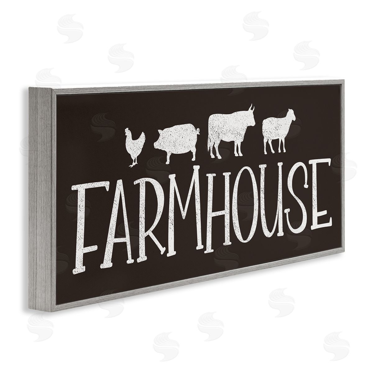 JJ Design House LLC Farmhouse Animals Sign Black White Pig Cow Chicken