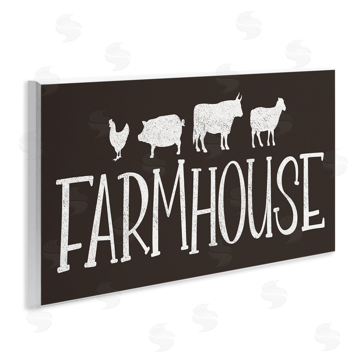 JJ Design House LLC Farmhouse Animals Sign Black White Pig Cow Chicken