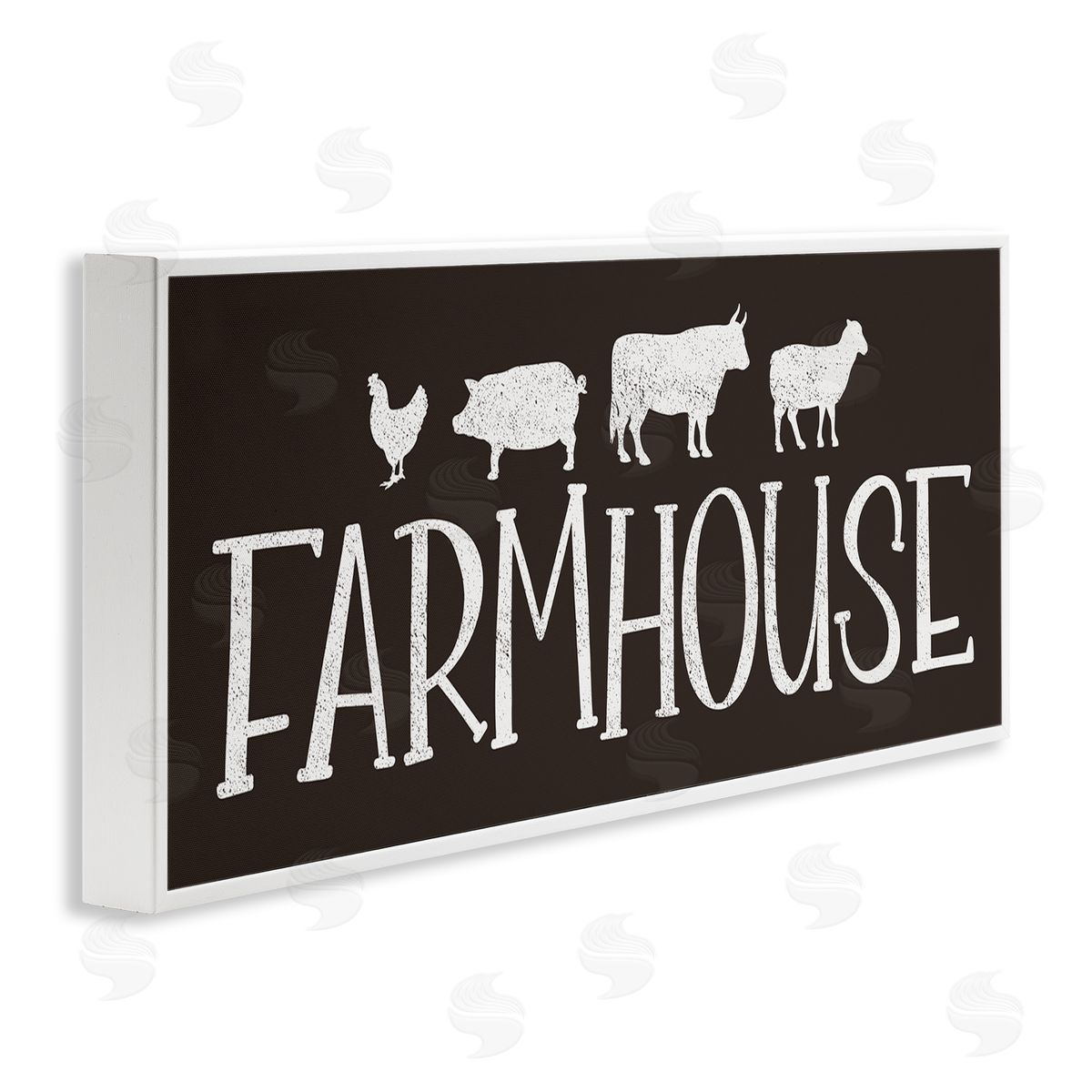 JJ Design House LLC Farmhouse Animals Sign Black White Pig Cow Chicken