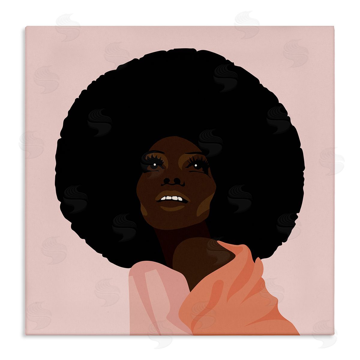 Jennifer Ellory African American Woman Wearing Pink Glam Fashion Stretched Canvas Wall Art Print