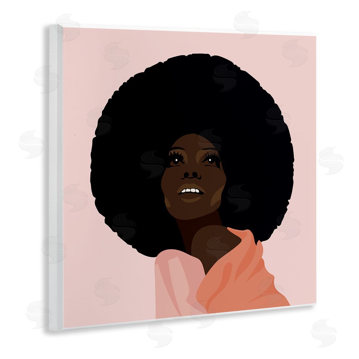 Jennifer Ellory African American Woman Wearing Pink Glam Fashion Wooden Wall Plaque Art Print