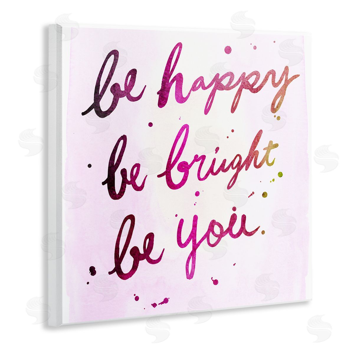 JunCo. Studio Be Happy Bright Phrase Glam Positivity Sentiment Wooden Wall Plaque Art Print