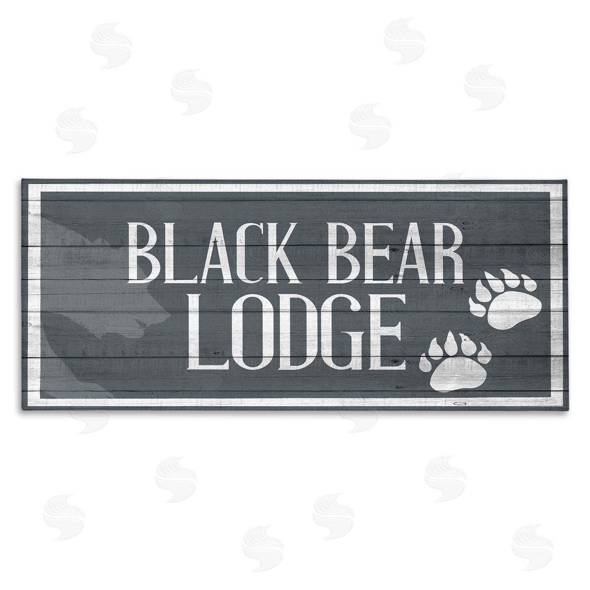 Kim Allen Black Bear Lodge Sign Rustic Animal Footprints