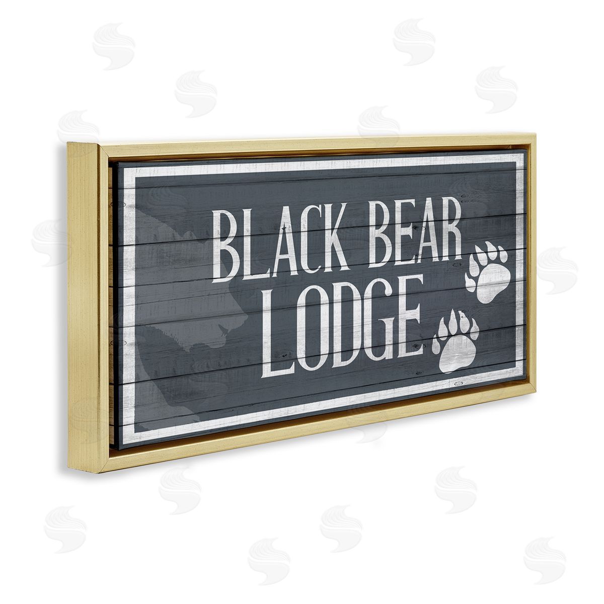 Kim Allen Black Bear Lodge Sign Rustic Animal Footprints